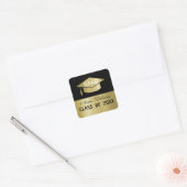 Afstudeerder klasse / afstuderen verzending met na vierkante sticker (Envelop)