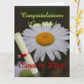 Afstudeerder Klasse Fancy Personaliseer Naam Flora Kaart (Gele Bloem)