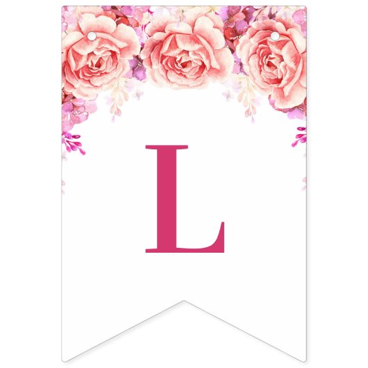 Afstudeerder Klasse Jaar Banner Pink Waterverf Flo (Derde vlag)