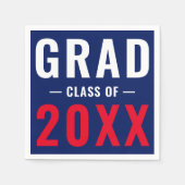 Afstudeerder klasse jaar rood wit blauw moderne ty servet (Voorkant)