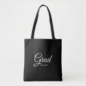 Afstudeerder klasse van 2024 Black Custom Script E Tote Bag (Voorkant)