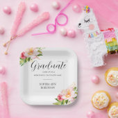 Afstudeerder Klasse van 2024 Floral Graduation Par Papieren Bordje (Feest)