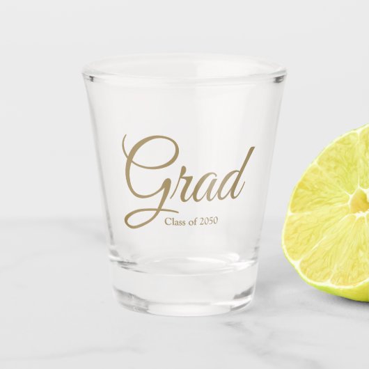 Afstudeerder klasse van 2024 gouden aangepaste scr shot glas (Voorkant)