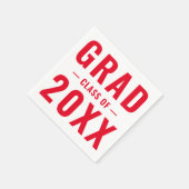 Afstudeerder klasse van 2024 Rood Wit Modern Typog Servet (Hoek)
