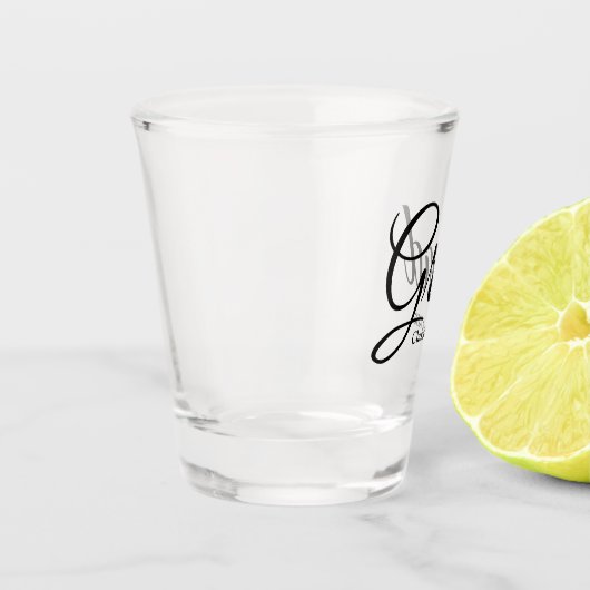 Afstudeerder klasse van 2024 zwarte aangepaste scr shot glas (Links)