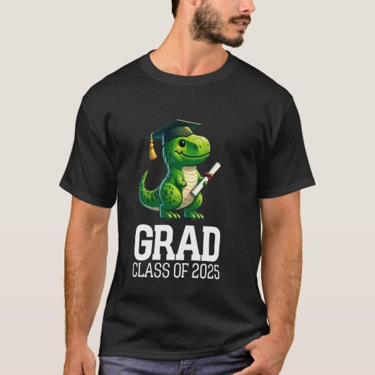 Afstudeerder Klasse van 2025 Funny T-rex Dinosaur T-shirt (Voorkant)