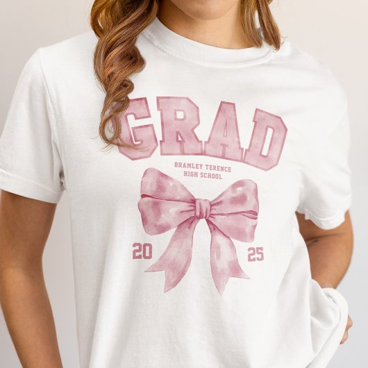 Afstudeerder Klasse van 2025 Pink Bow Afstuderen J T-shirt