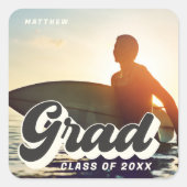 Afstudeerder klasse van 20XX retro  eenvoudige fot Vierkante Sticker (Voorkant)