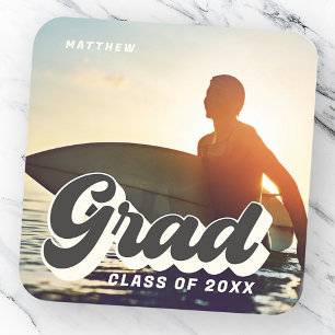 Afstudeerder klasse van 20XX retro  eenvoudige fot Vierkante Sticker