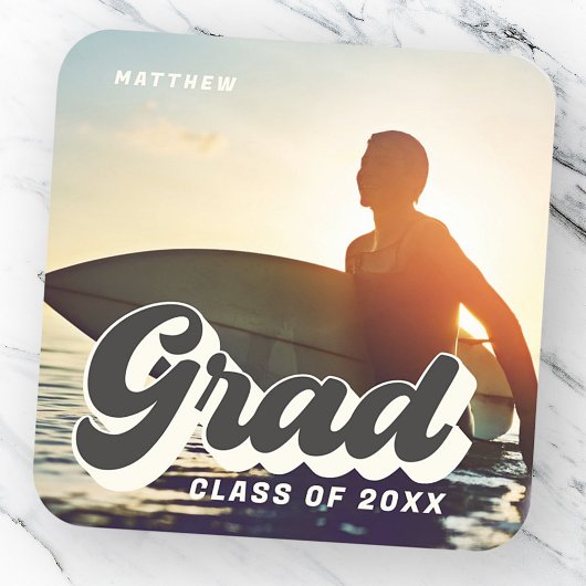 Afstudeerder klasse van 20XX retro  eenvoudige fot Vierkante Sticker