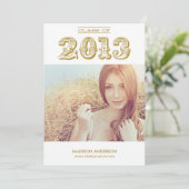 AFSTUDEERDER | KLASSE VAN DE AFSTUDEREN INVITATIE KAART (Staand voorkant)