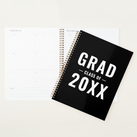 Afstudeerder klasse van zwart wit aangepaste moder planner (Display)