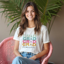 Afstudeerder kleurrijke regenboog Klasse 2022 Mode Tri-Blend Shirt