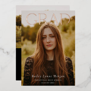 AFSTUDEERDER kopregel foto Afstuderen Folie Uitnodiging