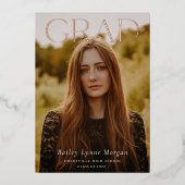 AFSTUDEERDER kopregel foto Afstuderen Folie Uitnodiging (Voorkant)