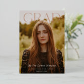 AFSTUDEERDER kopregel foto Afstuderen Folie Uitnodiging (Staand Voorkant)