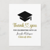 Afstudeerder Love and Bedankt Gradup Cap Bedankt Briefkaart (Voorkant)