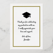 Afstudeerder Love and Bedankt Gradup Cap Bedankt Folie Uitnodiging (Achterkant)