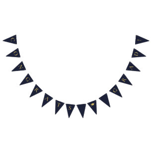 Afstudeerder marineblauw vlaggetjes