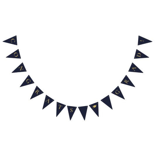 Afstudeerder marineblauw vlaggetjes (Alle)