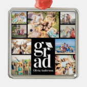 Afstudeerder meerdere fotocollageherinneringen metalen ornament (Voorkant)