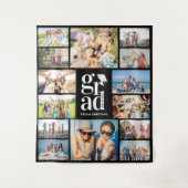 Afstudeerder meerdere fotocollageherinneringen wandkleed (Voorkant)