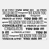 Afstudeerder met witte en zwarte tekst inpakpapier vel (Voorkant 2)