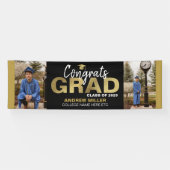 Afstudeerder met zwarte en goudfotografie Afstuder Spandoek (Horizontaal)