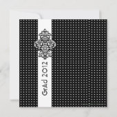 Afstudeerder met zwarte en witte poka-Dot-Elegant Kaart (Achterkant)