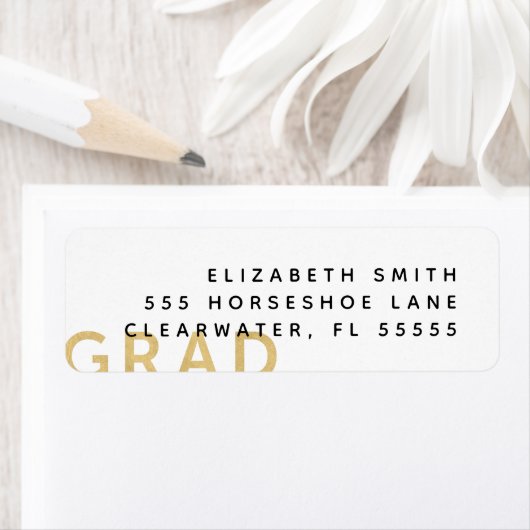 Afstudeerder minimalistisch modern Gold Afstuderen Etiket (Insitu)