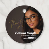 AFSTUDEERDER! Modern Afstuderen Foto Dank u Cadeau Bedankjes Labels (Voorkant)