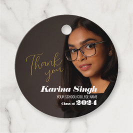 AFSTUDEERDER! Modern Afstuderen Foto Dank u Cadeau Bedankjes Labels