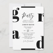 Afstudeerder Modern Black and White Graduation Par Kaart (Voorkant)