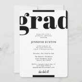 Afstudeerder Modern Check Black and White Gradupar Kaart (Voorkant)