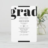 Afstudeerder Modern Check Black and White Gradupar Kaart (Staand voorkant)