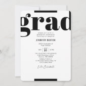 Afstudeerder Modern Check Black and White Gradupar Kaart (Voorkant)