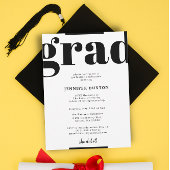 Afstudeerder Modern Check Black and White Gradupar Kaart