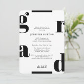 Afstudeerder Modern Chic Black en White Graduation Kaart (Staand voorkant)