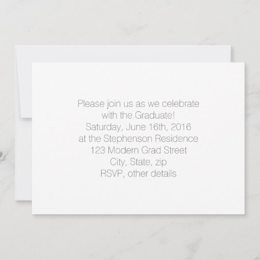 Afstudeerder Modern Cutout Foto Afstuderen Aankond Kaart (Achterkant)