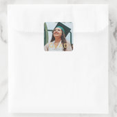 Afstudeerder Modern Gold Persoonlijk Foto Afstuder Vierkante Sticker (Tas)