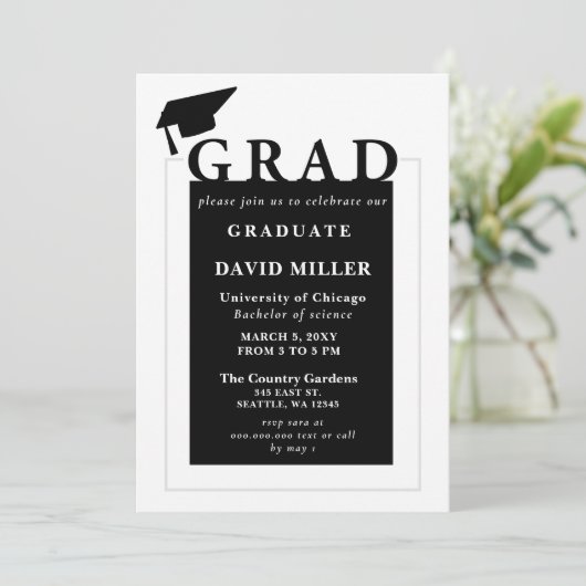 Afstudeerder Modern Minimalistisch Afstuderen Kaart (Staand voorkant)