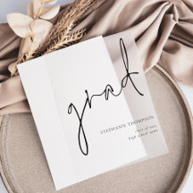 Afstudeerder Modern Script Afstuderen aankondiging