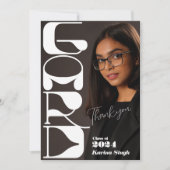AFSTUDEERDER! Modern Script Afstuderen Foto Bedank Bedankkaart (Voorkant)