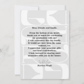 AFSTUDEERDER! Modern Script Afstuderen Foto Bedank Bedankkaart (Achterkant)