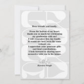 AFSTUDEERDER! Modern Script Afstuderen foto dank u Kaart (Achterkant)