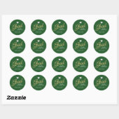 Afstudeerder Modern Script Groen Afstuderen Ronde Sticker (Vel)