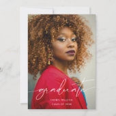 Afstudeerder Modern Zwart Script Foto Overlay Afst Kaart (Voorkant)