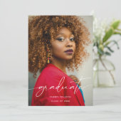 Afstudeerder Modern Zwart Script Foto Overlay Afst Kaart (Staand voorkant)