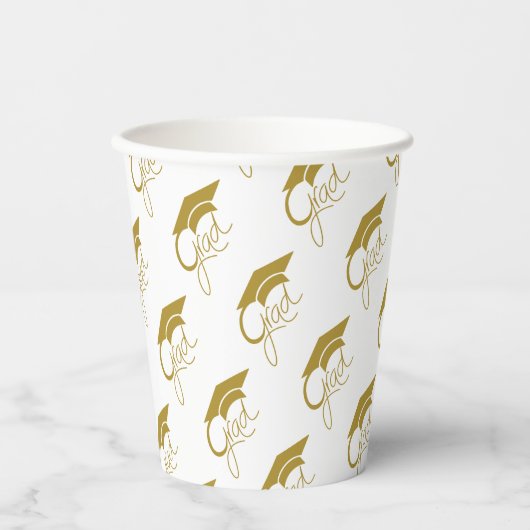 Afstudeerder - Moderne Gold Pattern-koppen Papieren Bekers (Voorkant)