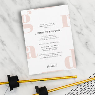 Afstudeerder Moderne grafische Blush roze graduPar Kaart
